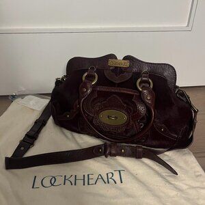 Lockheart Royale Jane in Burgundy; Calf-Hair Shoulder Bag